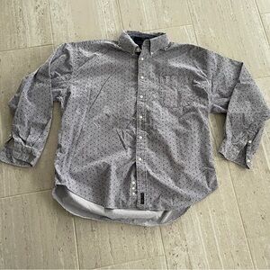 Tommy Hilfiger Men's Gray corduroy anchor Patterned Button-Down Shirt